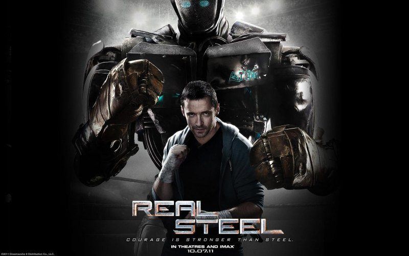 wallpaper Real Steel robots Hugh Jackman