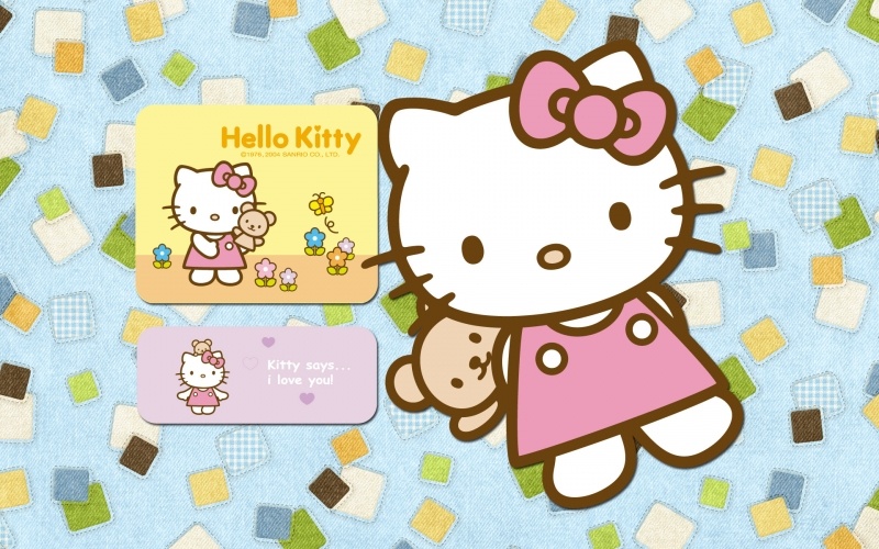 wallpaper Hello Kitty  says I love you