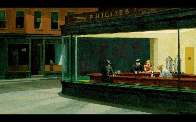 art Edward Hopper nighthawk fond écran