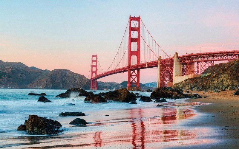 Golden Gate bridge vue de la plage
