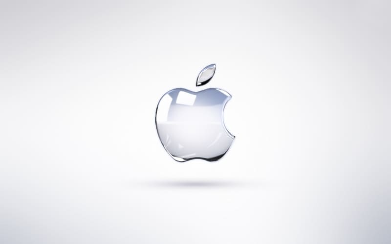 Apple  OS Mac logo gris verre transparent