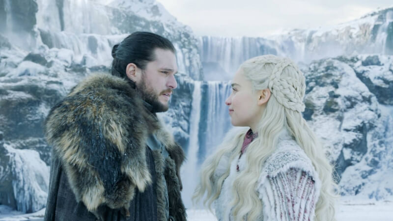 Fond écran HD Game Of Thrones série TV personnage Jon Snow et Daenarys Targaryen picture image wallpaper