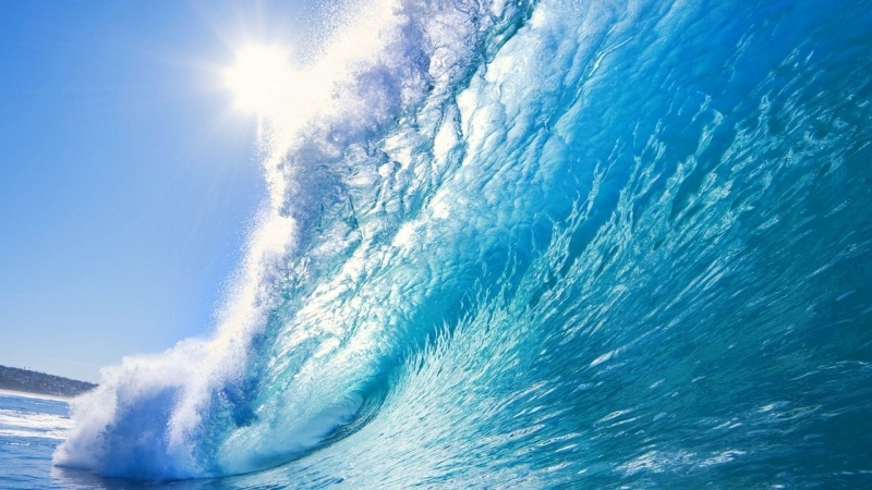 Photo crête de vague bleu