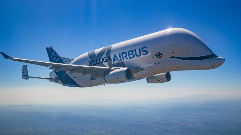 Avion Airbus Beluga en vol
