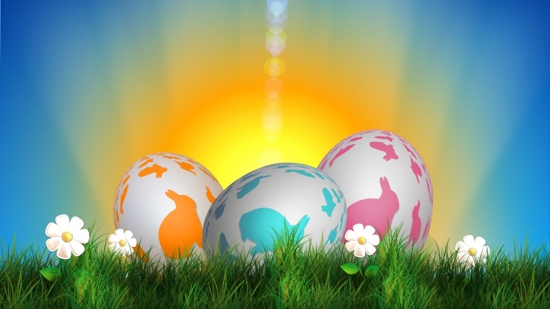 Fête Pâques Easter oeufs lapins