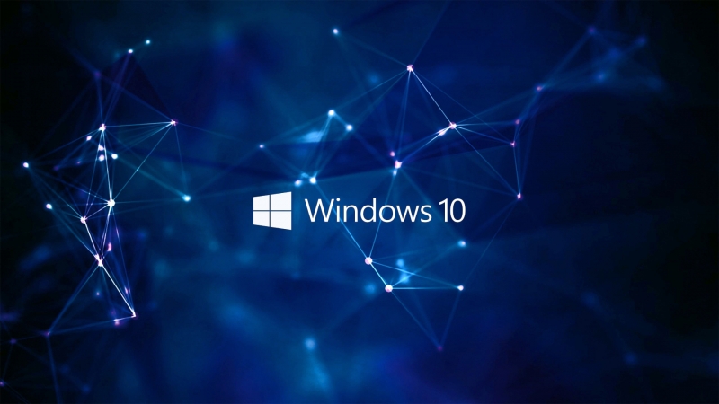 OS Windows 10 géométrie bleu