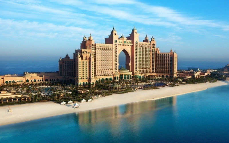 Fond d'écran HD 4K paysage Palm Atlantis Dubaï hôtel resort téléchargement gratuit pour PC smartphone Mac tablette