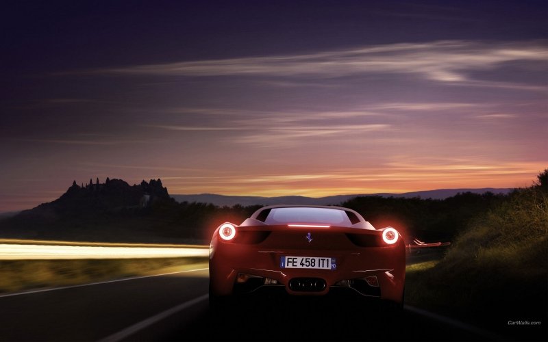 wallpaper Ferrari 458 vue arriere