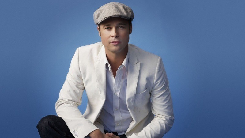 Brad Pitt casquette veste blanche fond d'écran HD wallpaper télécharger gratuit