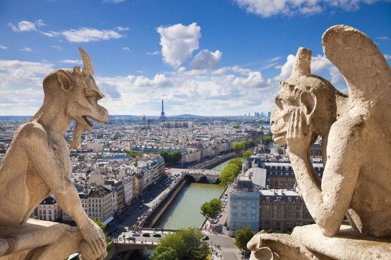 fond écran HD ville Paris Notre Dame France gargouille cathédrale photo