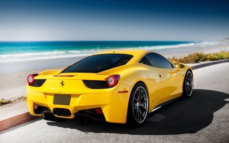 fond écran HD Ferrari 458 jaune wheels car wallpaper gratuit desktop