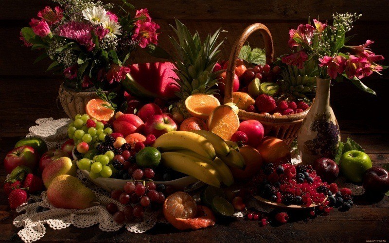 fond écran HD nature morte art photo fruits fleurs wallpaper art photo flower