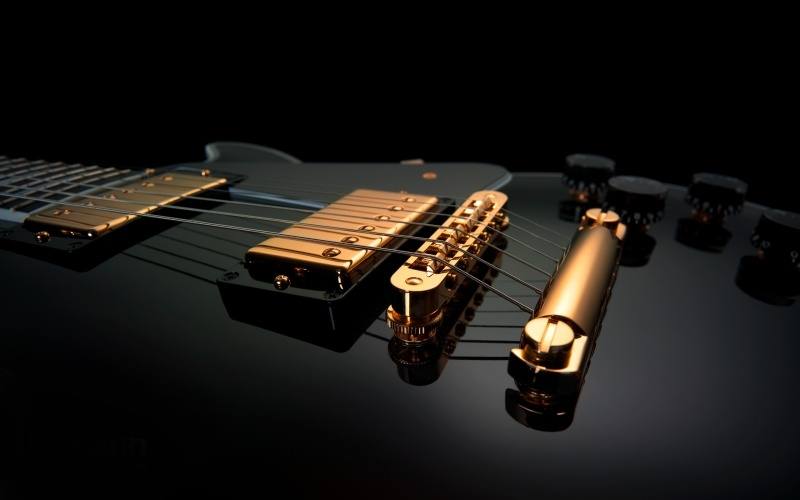 guitare électrique Gibson photo fond écran HD guitare électrique noir Gibson musique wallpaper desktop photo background image