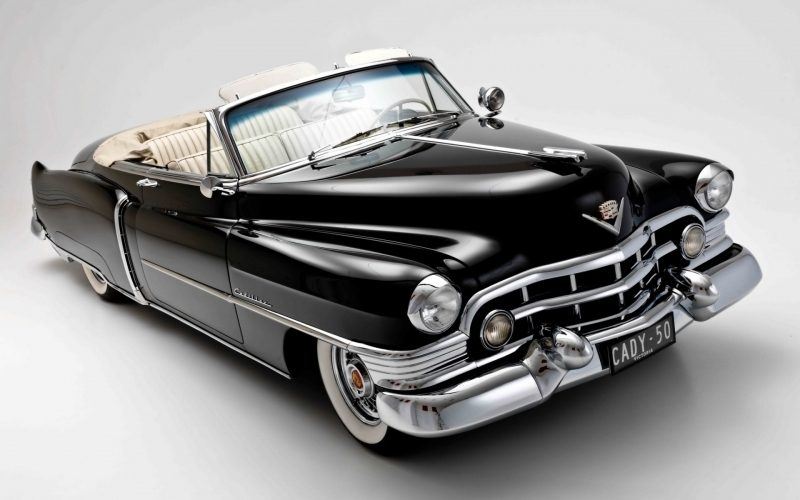 photo cadillac cabriolet noir 1950