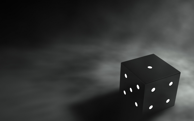 wallpaper art digital 3D dés noir et blanc