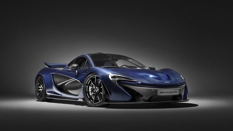 fond écran HD voiture sport McLaren P1 car vehicle bleu blue background image wallpaper