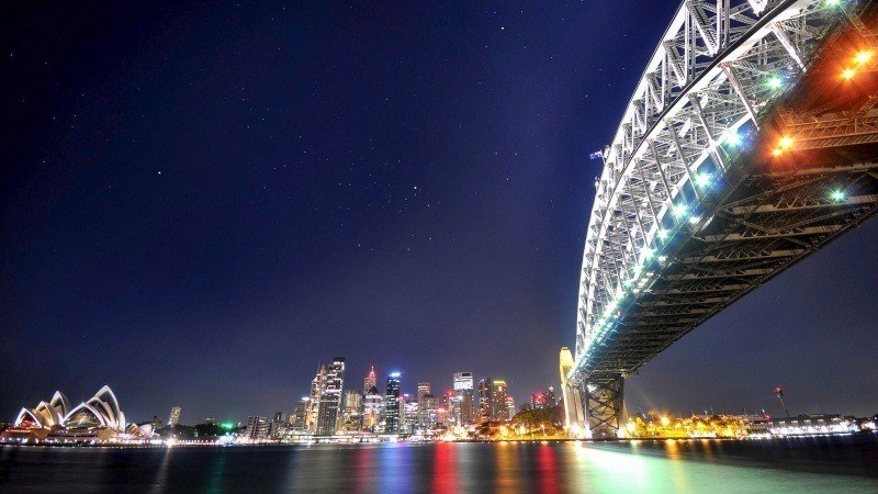Sydney ville Australie la nuit vue du pont