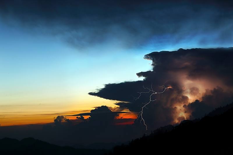 paysage nuage orage tempête éclair photo