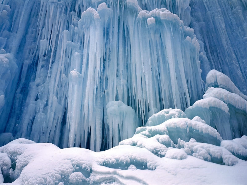 wallpaper hiver cascade gelée image photo