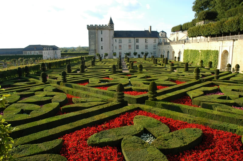 fond d'écran photo château et jardin de Villandry castle garden wallpaper France HD