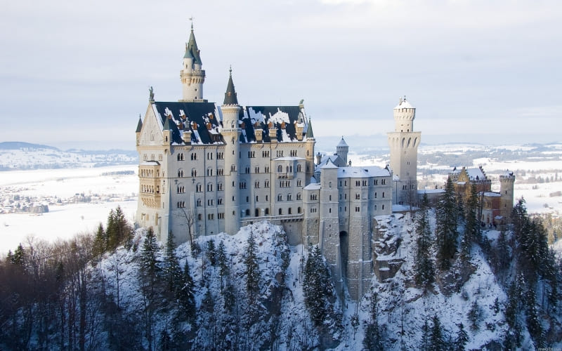 fond écran château Louis 2 Bavière Neuschwantein wallpaper HD PC Mac tablette smartphone