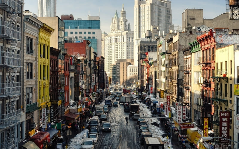 New York city chinatown winter photo