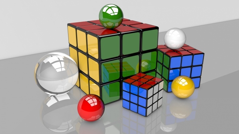 wallpaper 3D Rubik's Cube image synthèse digital