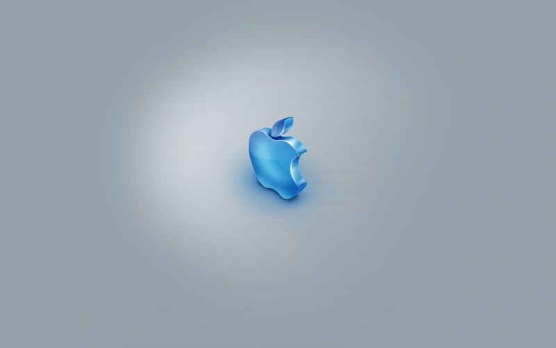 Logo Apple 3D bleu et gris background