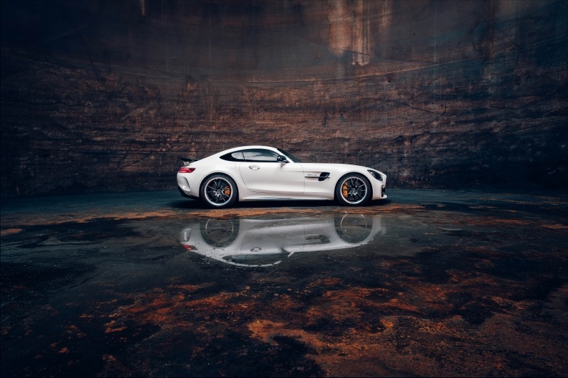 Fond écran HD 5K Mercedes AMG GT R coupé photo wallpaper background automobile sport luxe blanche