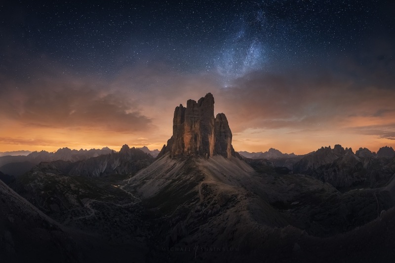 coucher de soleil montagne Michael Shainblum