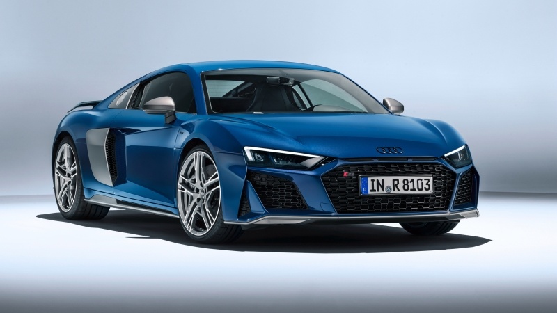 Fond écran HD voiture sport allemande Audi R8 bleu télécharger download photo image wallpaper picture