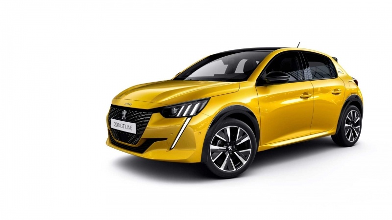 Fond ecran HD photo Peugeot 208 GT Line 2019 jaune sport image picture vue view wallpaper PC smartphone Mac OS Windows