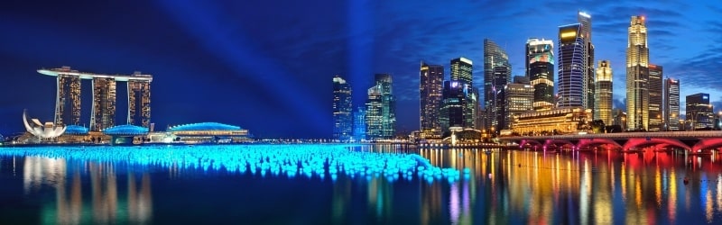 Photo panoramique Marina Bay Sands Singapur