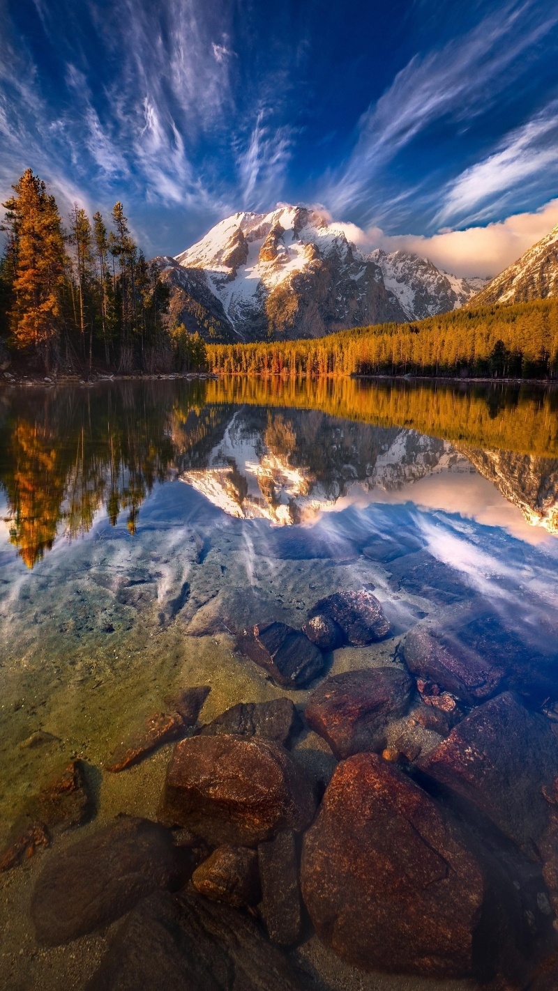 wallpaper smartphone montagne et lac