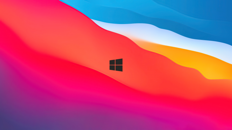 Fond écran HD Windows 10 coloré dégradé avec logo noir image PC