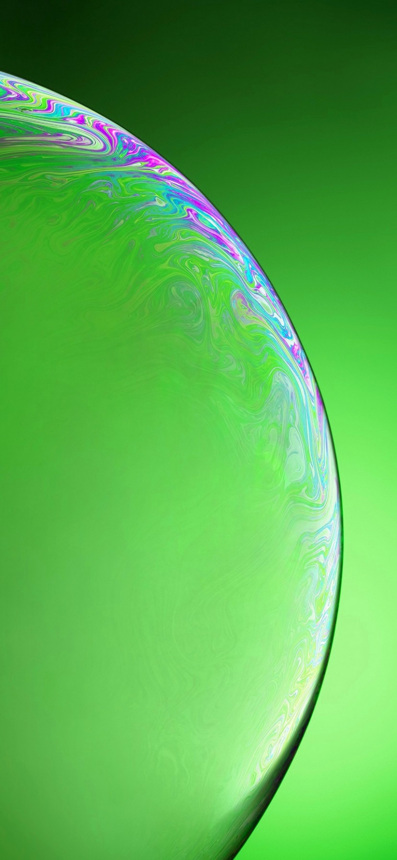 Iphone-XR-wallpaper-bulle-verte-savon