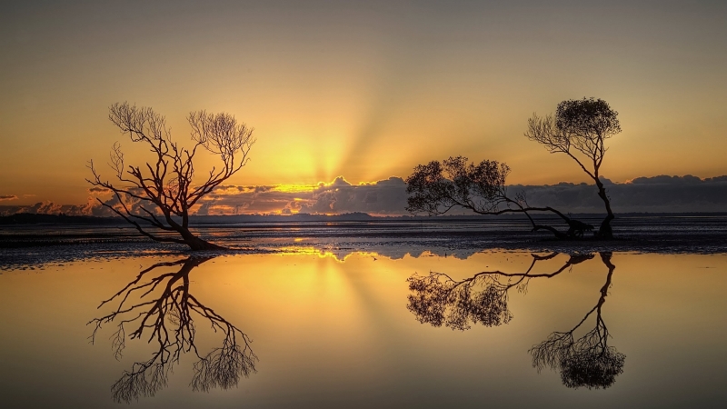 Fond d'écran HD coucher de soleil lac Afrique photo wallpaper télécharger gratuit