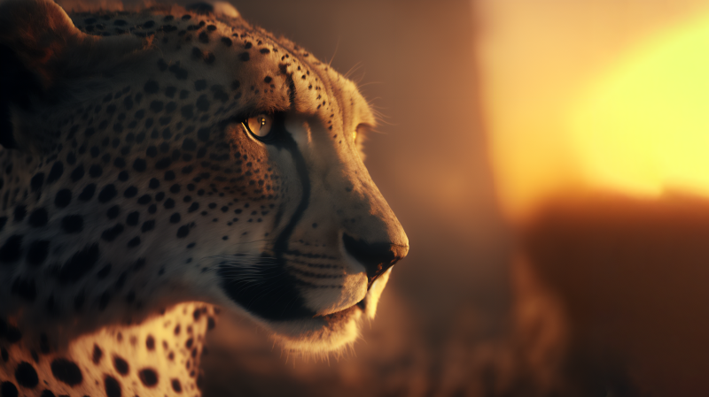 Guépard gros plan tête animal sauvage coucher de soleil wallpaper fond écran background