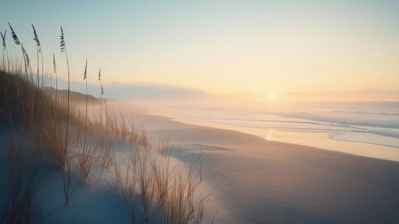 Fonds d'écran Plage et Dunes au Lever du Soleil | Wallpapers HD
